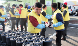 포항해맞이로타리클럽·(주)포센 지장협 포항시지회에 연탄 기부