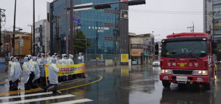 포항북부소방서, 죽도시장 일대서 소방차 길터주기 훈련