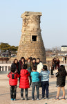 첨성대에서 추억 한  컷