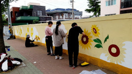 동국대 학생들 벽화 그리기 재능기부경주 성건동행정복지센터 사업 완료