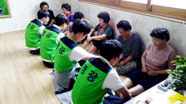 영주 영광고 발사랑봉사단, 상망동 갓골경로당 봉사