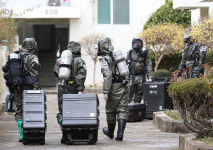 군인들 나서 한마음아파트 방역