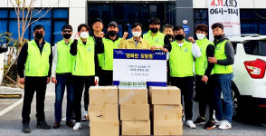 포항 장량동청년회, 손소독제 장량동행정복지센터 전달