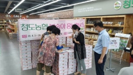 청도농협, 복숭아 홍보 및 특판 행사 가져
