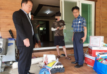 상주 외남면행정복지센터, 화재 피해가구에 구호물품 전달
