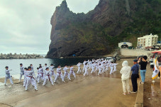 울릉도서 독도 태권도 퍼포먼스…광복 제78주년 경축기념