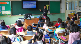 사천경찰서 대성초교서 교통사고 예방교육