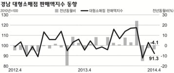 세월호 사고로 4월 경남 대형매장 매출 하락