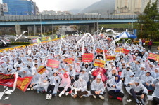 삼성테크윈 노조 파업 출정식