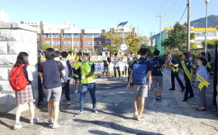 학교 폭력 경각심 일깨워요 사천 삼천포중앙고 캠페인