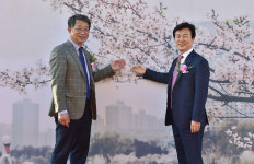 진주혁신도시 영천강변 왕벚나무길 개장