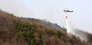 함안 칠원 돼지농장서 화재, 산불로 번져