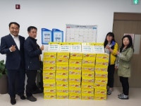 복산나이스 엄상주 명예회장, 라면 80상자 기부