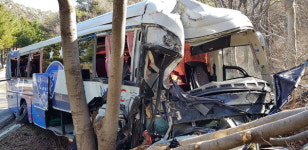 산청 전지훈련 중학교 축구팀 버스 사고