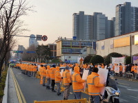 삼성중 협력업체 파워공 임금인상 연대 투쟁