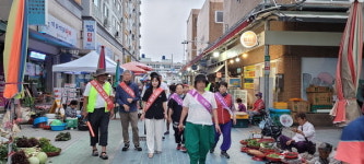 고성시장상인회 시장 고객선 지키기 홍보