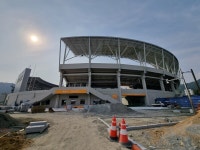 밀린 공사대금 언제 받나…체전 개최 김해운동장 건립 하도급업체 분통