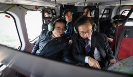 오거돈 부산시장, 하늘에서 도심대개조 방향 모색