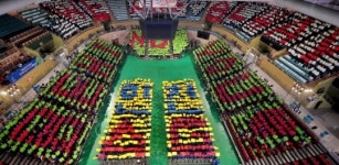 인천AG 청년 서포터스 화려한 카드섹션