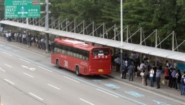 좌석버스 입석 금지 첫날