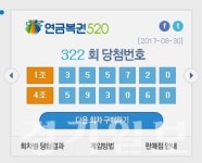 나눔로또, 연금복권 322회차 당첨번호 추첨 발표