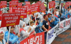 수원 상인들, 다이소 연무점 입점 철회 집회