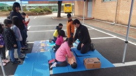 소방관과 초교생들의 만남, 119 안전체험교육 각종 위기상황에서의 대처 요령 습득