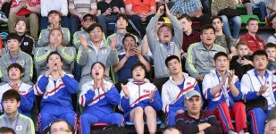 러시아 하바롭스크에서 남ㆍ북 공동응원