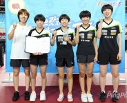 파주 문산수억중, 회장기학생탁구 여중부 단체전 정상 스매싱