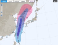 제13호 태풍 '링링' 예상 이동 경로, 6일 서귀포 남서쪽 접근