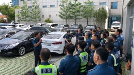 수원서부경찰서, 가스분사기 시연회 개최… 효율적인 현장 대응 기대