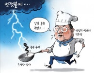 [경기만평] 번갯불에…