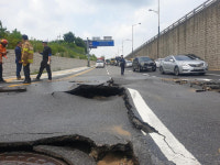 성남 판교 백현동 도로 50ｍ 구간서 균열…빠른 시일 내 복구