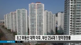 8.2 부동산 대책이후 부산 254대 1 청약경쟁률 기록