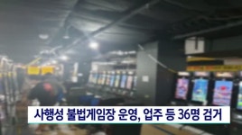 사행성 불법게임장 운영, 업주 등 36명 검거