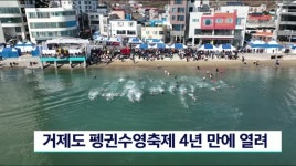 겨울바다 왕복수영, 거제도 펭귄수영축제 4년 만에 개최