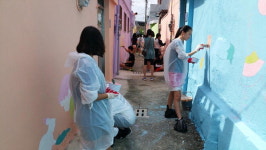 경남 마산중부경찰서, 마산여고·월성초등학교 뒤 골목길에 여성안심벽화 조성