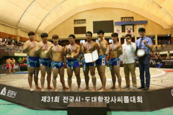 경남대 씨름부 22년 만에 전국시도대항장사씨름대회 우승