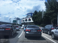 부산 싱크홀 실시간 상황, 원동IC 진입 전부터 정체 심각