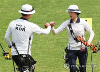 소채원 김종호 양궁 컴파운드 혼성 결승 대만과 접전 끝 1점차 패...AG는 아닌갑다