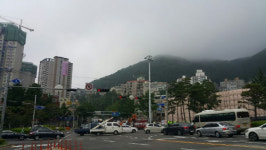 부산 서대신동 인근 출근길 교통정체