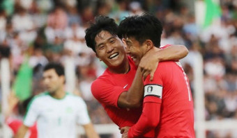 한국, 투르크메니스탄과의 예선전 2-0 승리...나상호, 정우영 골