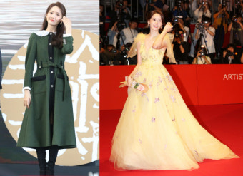 [국제포토] ‘엑시트’ 윤아 “레드카펫 개구리 드레스에서 청순 여대생으로 변신” (2019 부산국제영화제)