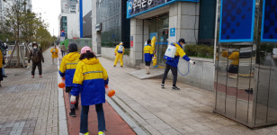 해운대구 우3동 주민자율방역단, 코로나19 감염 예방 방역 활동