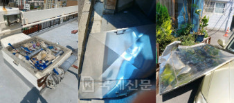 부산에 초속 18ｍ 강풍…유리창 깨지고 물탱크 뚜껑 떨어져 차량 파손