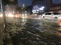 부산, 시간당 60mm 폭우로 곳곳 침수…11개소 도로 통제