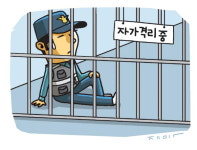 연제서 유치장 직원, 철장 안 자가격리 해프닝