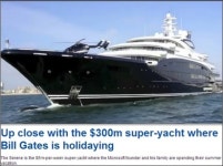빌게이츠 여름 휴가, 바다 위 하룻밤 7억원씩 둥둥 누구는 고속도로서…