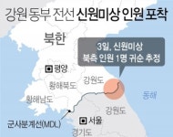 군 당국, 강원도 동부전선 포착 미상인원 신병 확보
