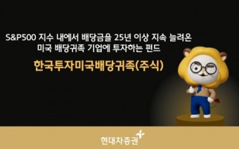 현대차증권, 변동 장세엔 배당주 투자 '한국투자미국배당귀족' 펀드